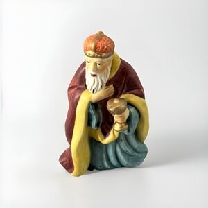 Vtg Owell Wise Man Kneeling with Chalice Nativity Figurine Replacement Religious